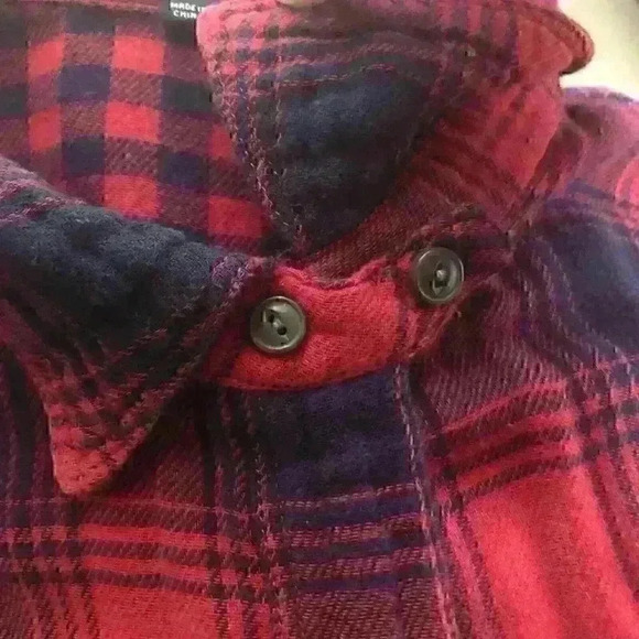 Madewell Plaid Shirt Button Up Long Sleeve Red Black  Size Small - Picture 5 of 10